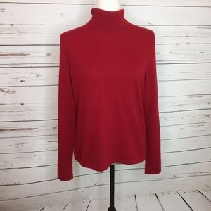 Ann Taylor Red Cashmere Turtleneck Sweater B455